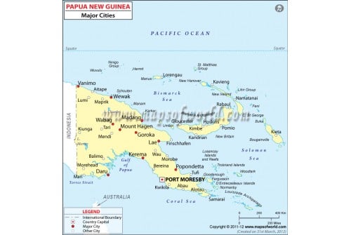 Papua New Guinea Cities Map