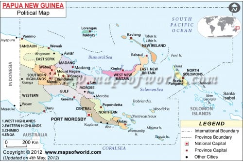Political Map of Papua New Guinea