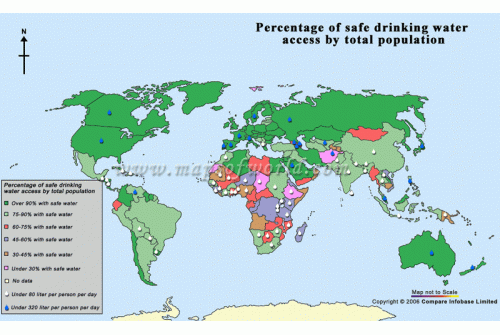 Verfugbarkeit von sauberem Trinkwasser in der Welt