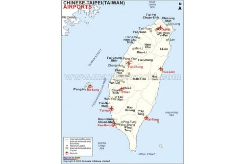 Taiwan Airports Map