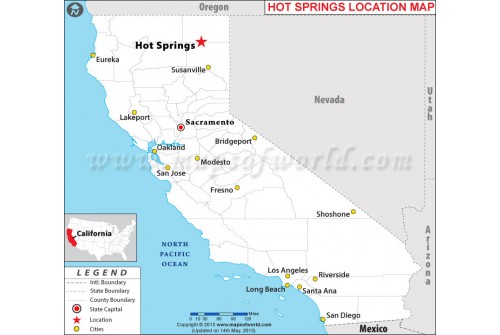 California Hot Springs Location Map