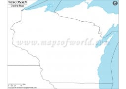 Wisconsin Outline Map - Digital File
