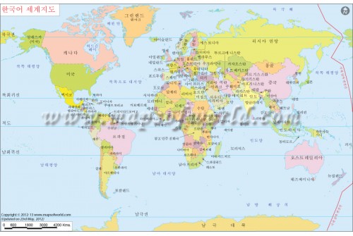 World Map in Korean
