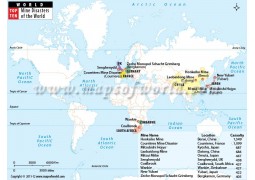 World Map Of Top Ten Countries By Mine Disasters - Digital File