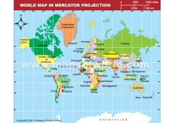 World Map in Mercator Projection - Digital File