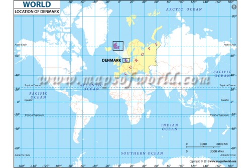 Denmark Location on World Map