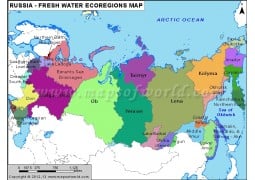 Russia Freshwater Ecoregions Map - Digital File