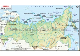 Russia Physical Map - Digital File