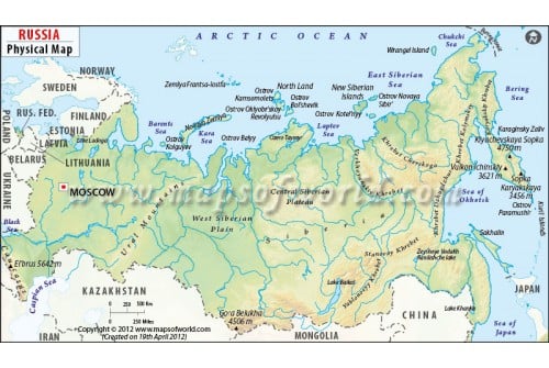 Russia Physical Map