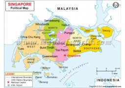 Singapore Political Map - Digital File