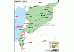 Map of Syria and Israel - Digital File