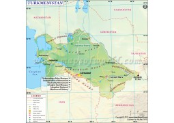 Turkmenistan Map - Digital File