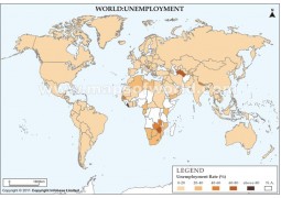 World Unemployment Map - Digital File