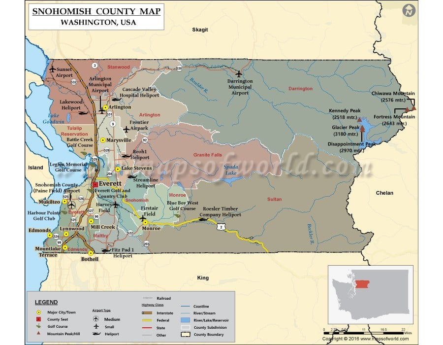Buy Snohomish County Vinyl Map Washington