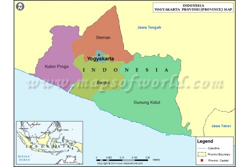 Yogyakarta Map, Indonesia
